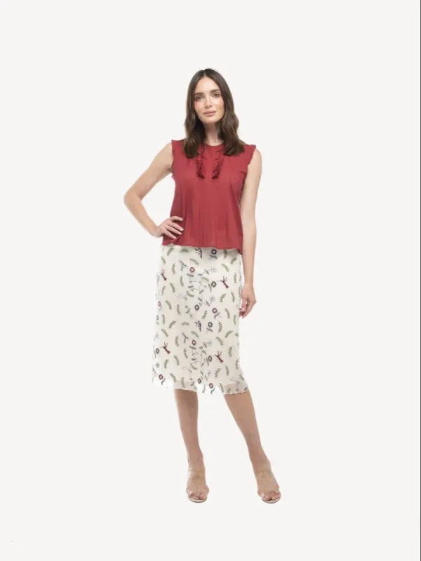 LOULOU DAMOUR Women's Mariana Hummingbird Emb. Skirt sold by Ruumur