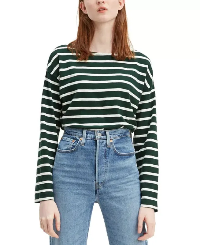 Levi's Women's Cora Cotton Sailor T-Shirt Green Size Large sold by Ruumur
