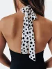 Women's Dalmatians on Vacation High Neck Halter One Piece Swimsuit sold by Ruumur