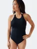 Women's Dalmatians on Vacation High Neck Halter One Piece Swimsuit sold by Ruumur