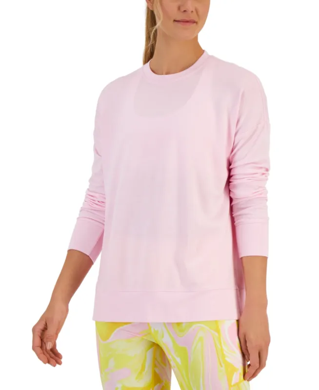ID Ideology Women's Active Solid Crewneck Top Pink sold by Ruumur