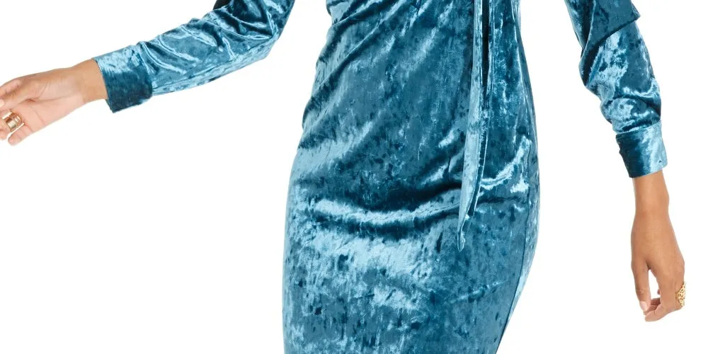 Thalia Sodi Women's Side Tie Velvet Surplice Dress Blue Size XX-Large sold by Ruumur product image thumbnail 3