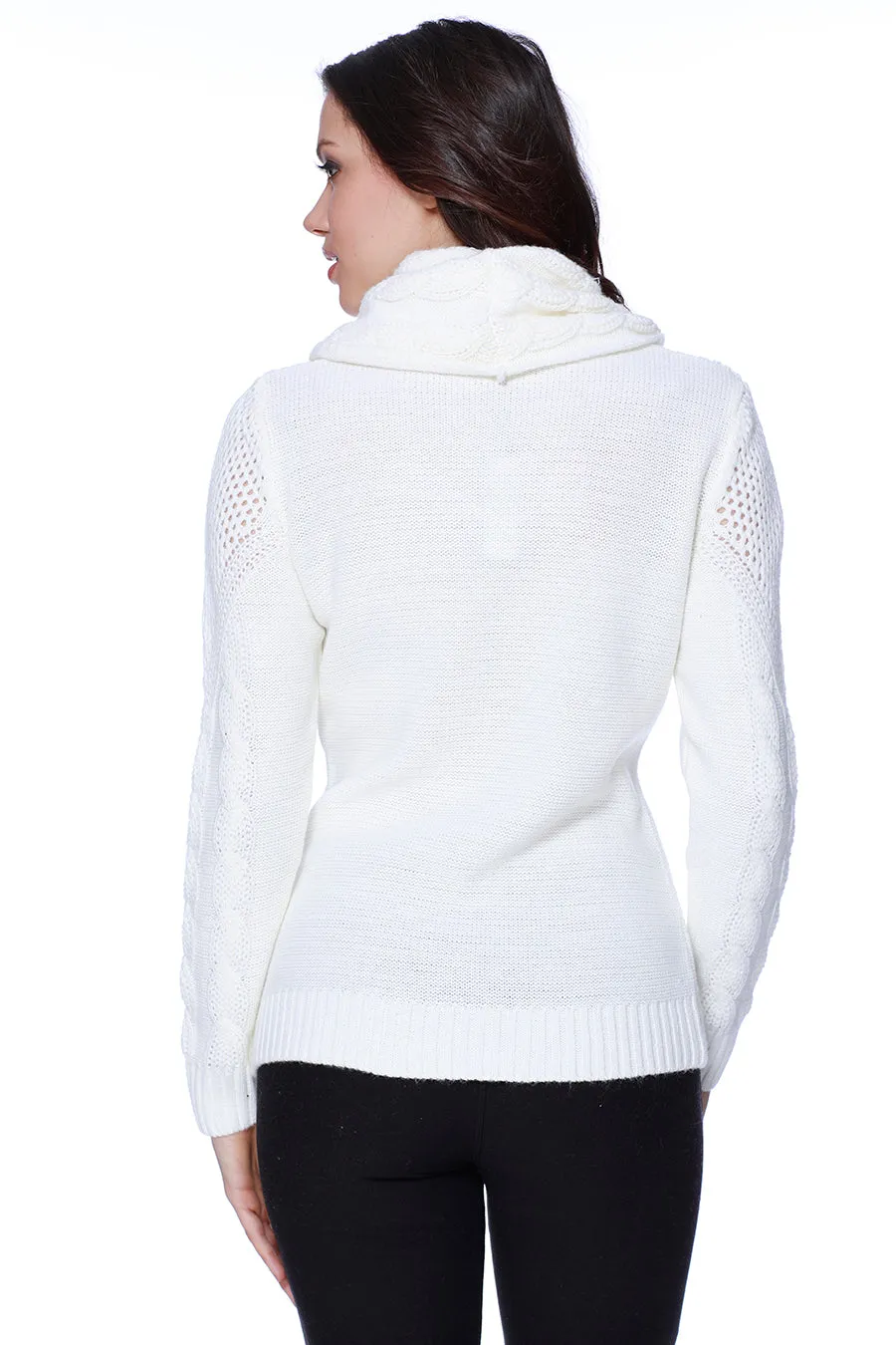 Juliana Cable Knit Sweater Attach Scarf sold by Ruumur product image thumbnail 5