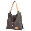 Ladies Canvas Tote Bag Multifunctional Purse Handbag Adjustable Shoulder Rucksack Convertible Backpack Wear-Resistant Dirt-Proof For Women School Offi sold by Ruumur
