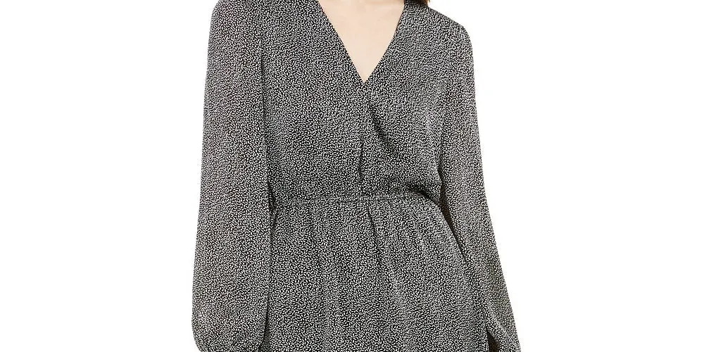 Leyden Women's Faux Wrap Printed Mini Dress Black Size Medium sold by Ruumur product image thumbnail 2