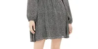 Leyden Women's Faux Wrap Printed Mini Dress Black Size Medium sold by Ruumur