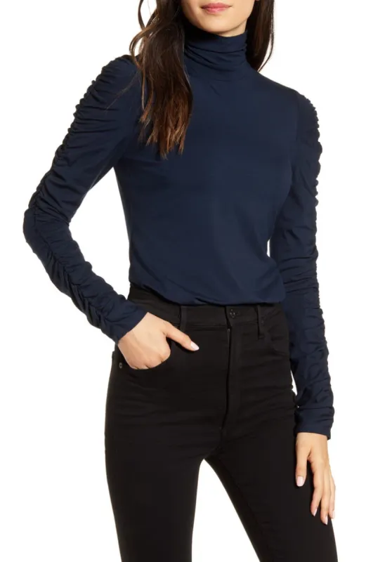 Bailey 44 Women's Allegra Ruched Sleeve Top Blue Size Medium sold by Ruumur