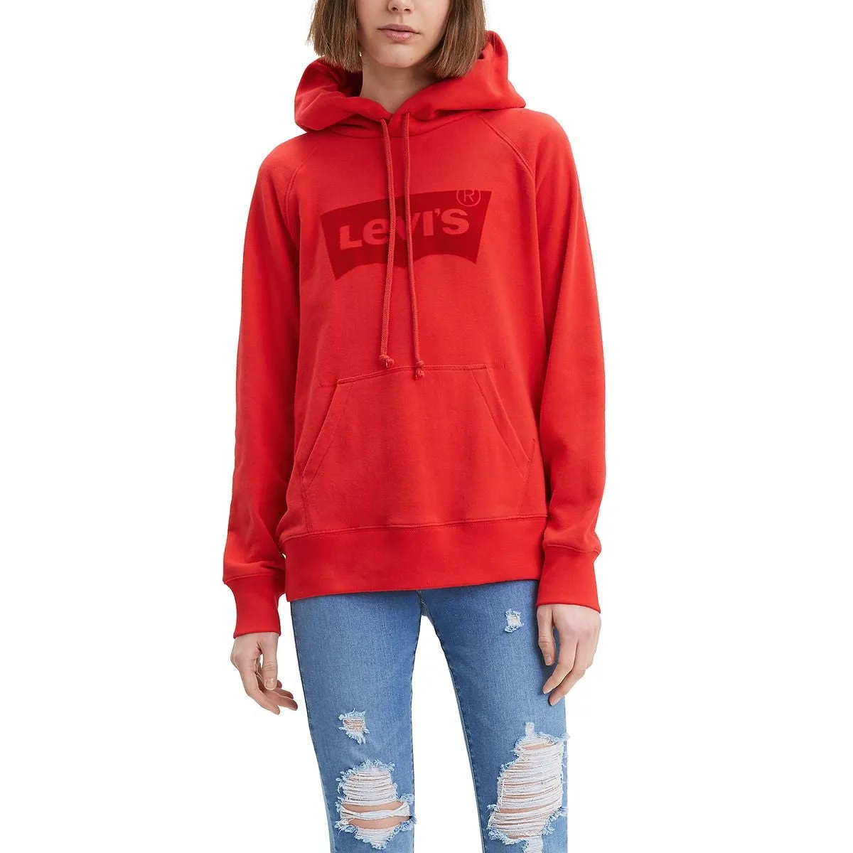 Levi's Women's Graphic Sport Hoodie Red Size X-Small sold by Ruumur
