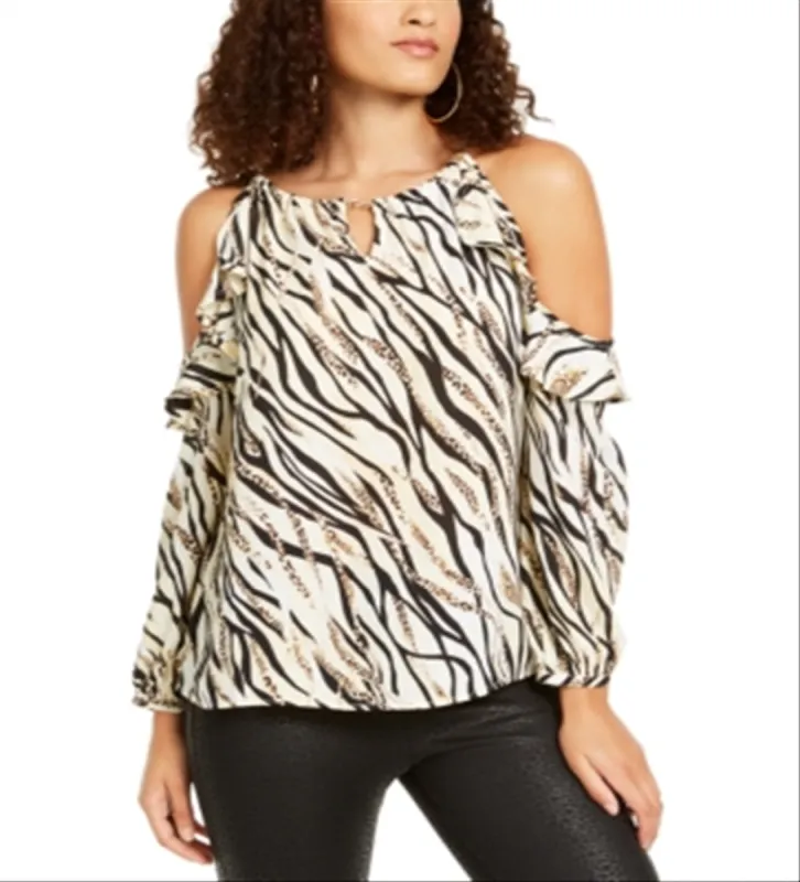 Thalia Sodi Women's Printed Cold Shoulder Top Yellow Size S sold by Ruumur