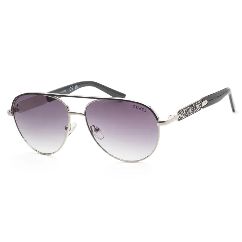 Guess Women's 57 mm Shiny Dark Nickeltin Sunglasses GF0287-06B sold by Ruumur