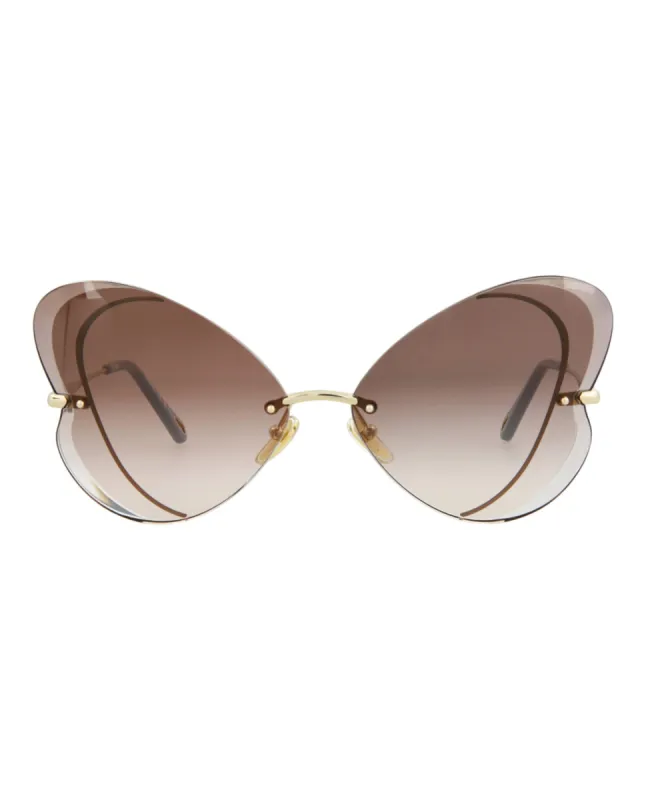 Chloe Cat Eye-Frame Metal Sunglasses, style # CH0064S-30011506002 sold by Ruumur