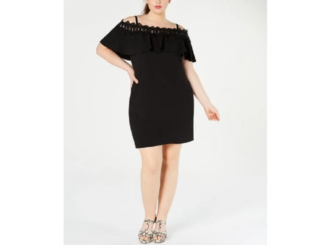 BCX Women's Plus Size Trendy Plus Size OffTheShoulder Crochet Dress Black Size 3X sold by Ruumur