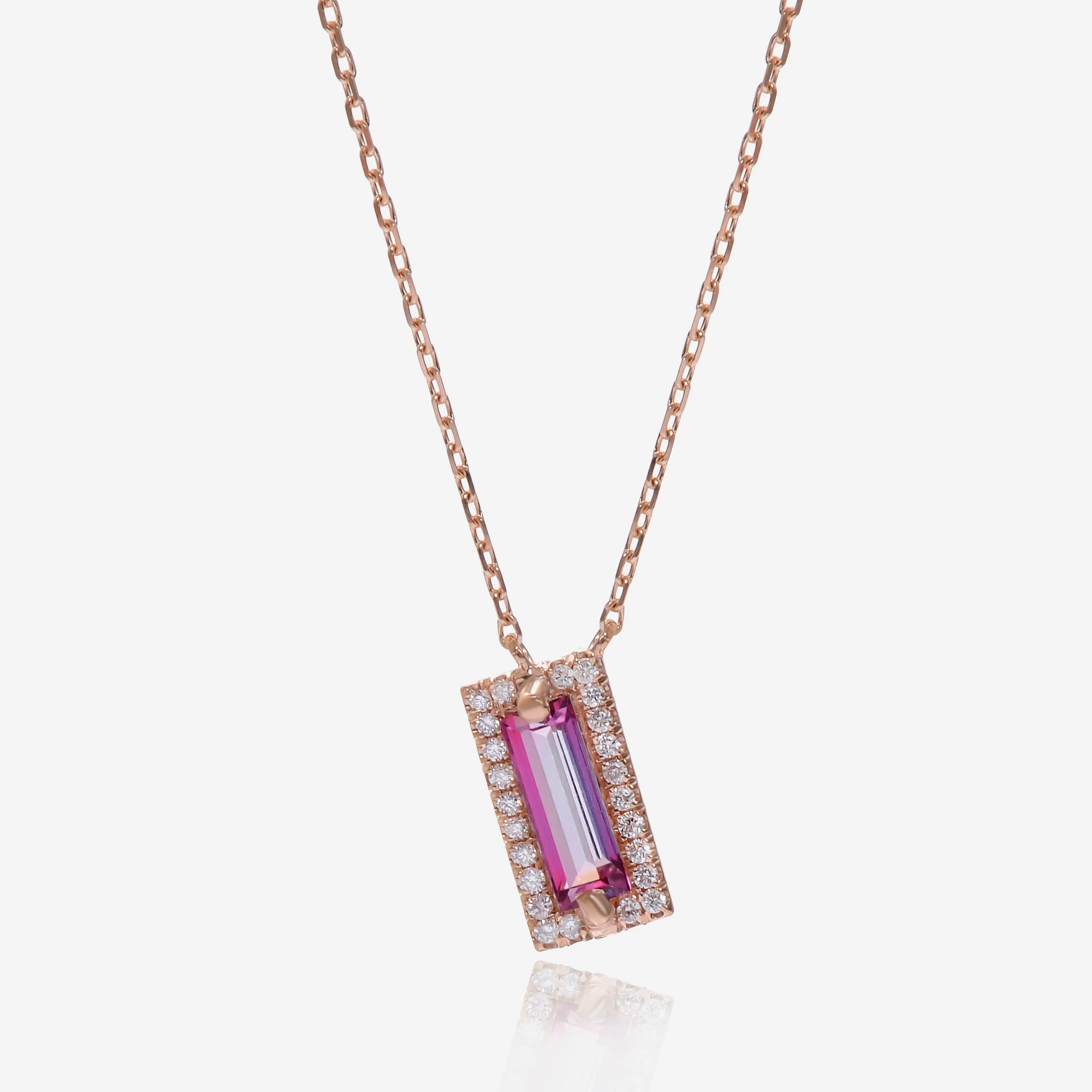 Suzanne Kalan 14K Rose Gold Diamond and Pink Topaz Pendant Necklace PN522-RGPT sold by Ruumur product image thumbnail 2