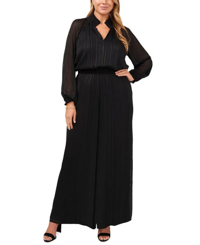 MSK Women's Smocked Waist Jumpsuit Black Size 1X sold by Ruumur