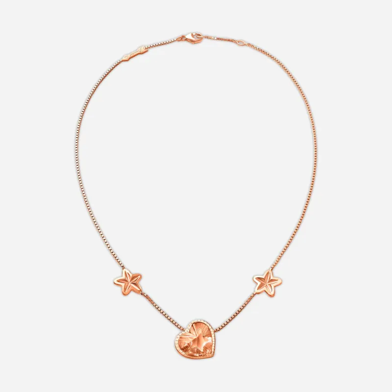Baccarat 18K Gold Plated on Sterling Silver, Crystal Heart And Star Princess Necklace 2812891 made by Baccarat