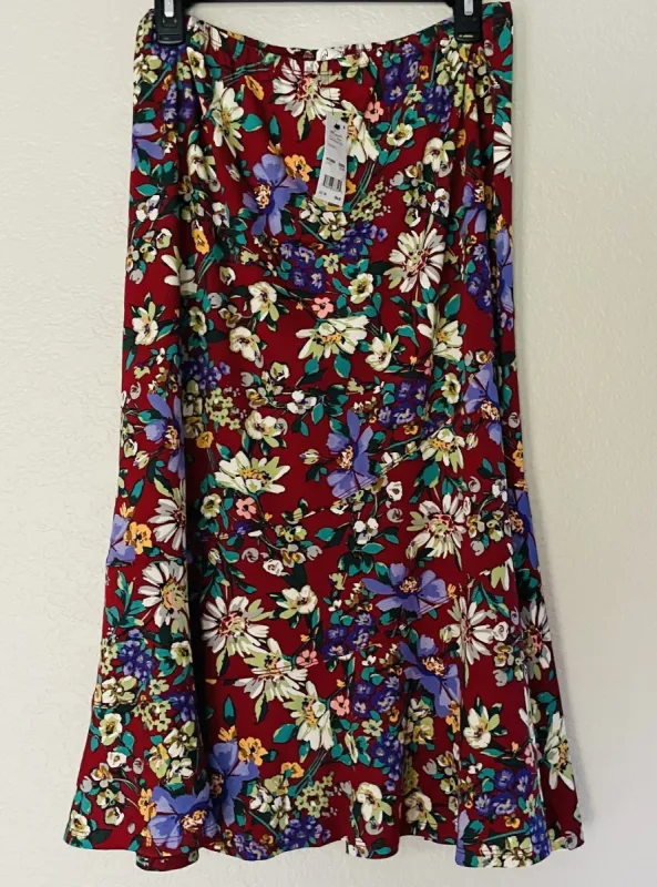 NY Collection Women's Printed Diagonal Tiered Skirt Red/Multi Size 1X sold by Ruumur