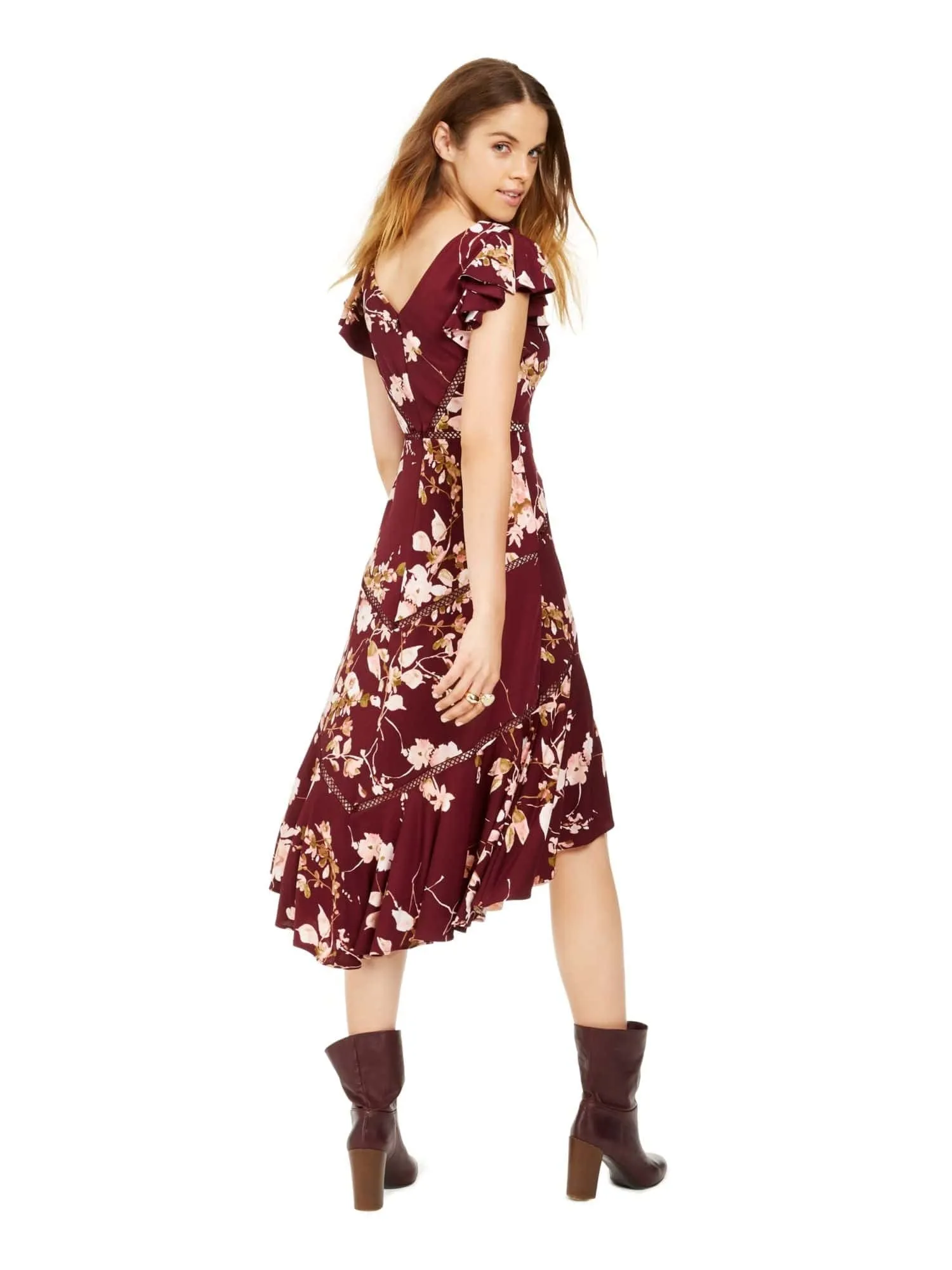 Taylor Women's Crochet Trim Midi Dress Red Size 2 sold by Ruumur product image thumbnail 3