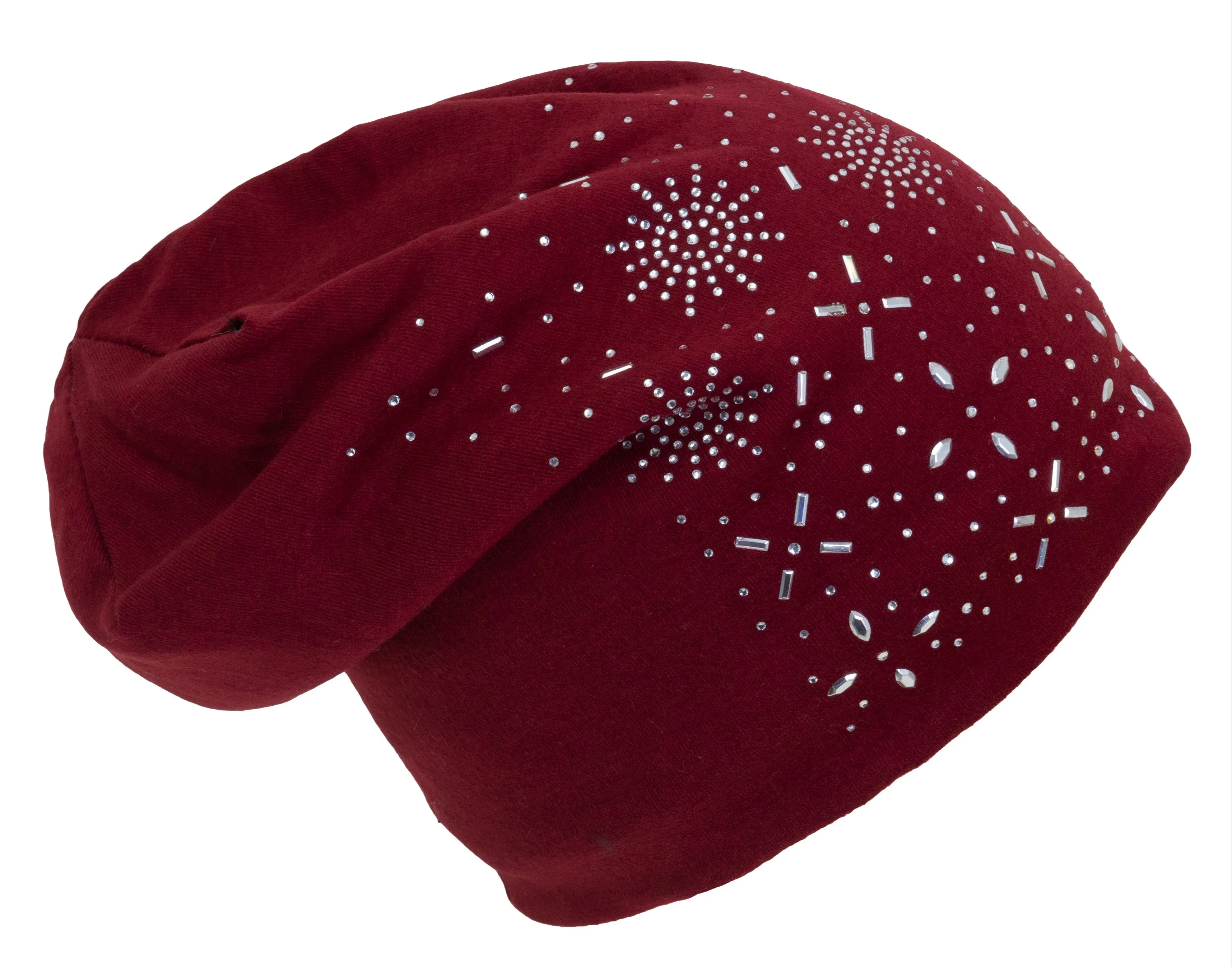 Rebecca and Rifka Knitted Metallic Painted Beanie with Pompom(BW-124-BURG) sold by Ruumur product image thumbnail 2
