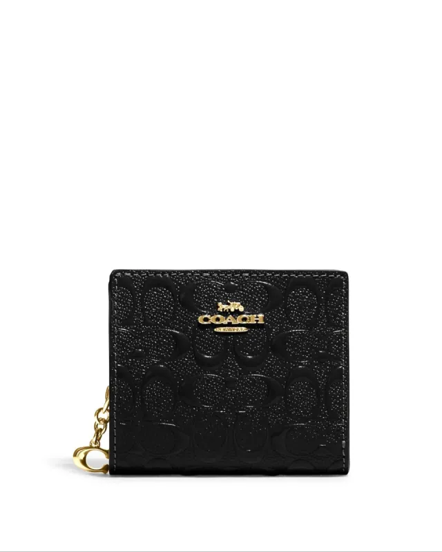 Coach Women's Black Snap Wallet In Signature Leather sold by Ruumur