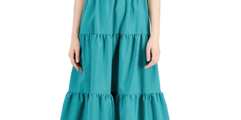 INC International Concepts Women's Smocked Calf Midi Dress Green Size 6 sold by Ruumur product image thumbnail 5