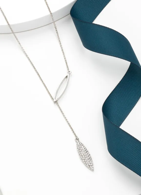 Clear Swarovski Crystal Pave Marquis Lariat-style Necklace sold by Ruumur