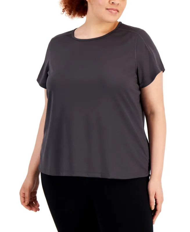 ID Ideology Women's Birdseye Mesh T-Shirt Gray Size 1X sold by Ruumur