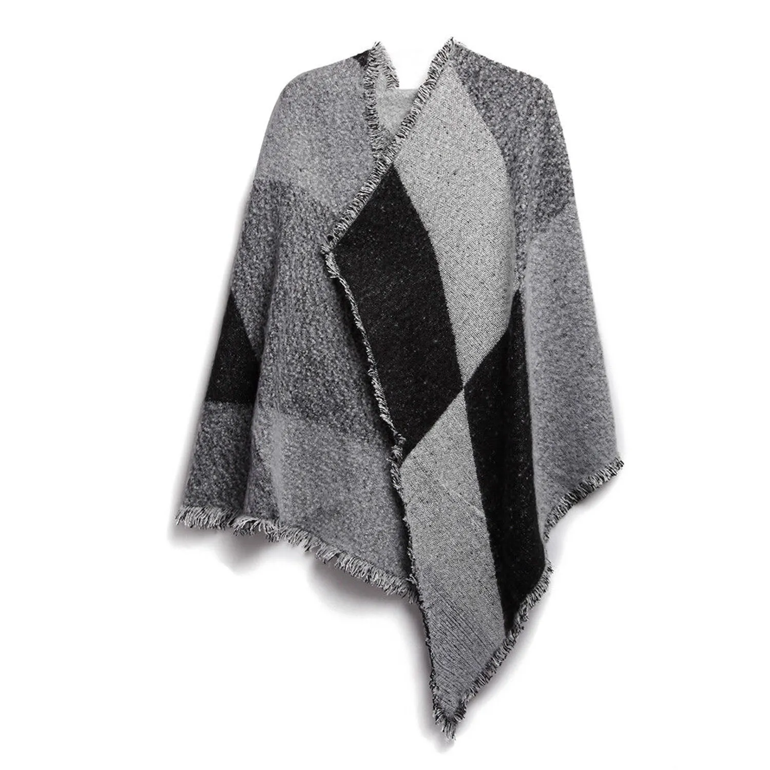 Women Winter Warm Scarf 74.8x25.6In Long Soft Knitted Shawl Extra Thick Plaid Blanket Wrap Cape sold by Ruumur product image thumbnail 2