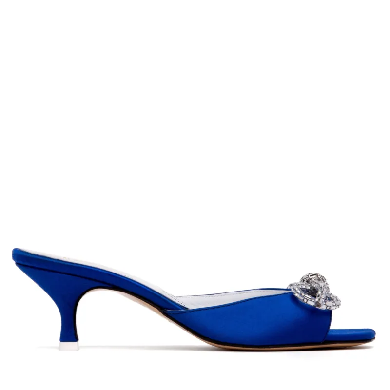 Eva Silk Satin & Leather Sandal sold by Ruumur