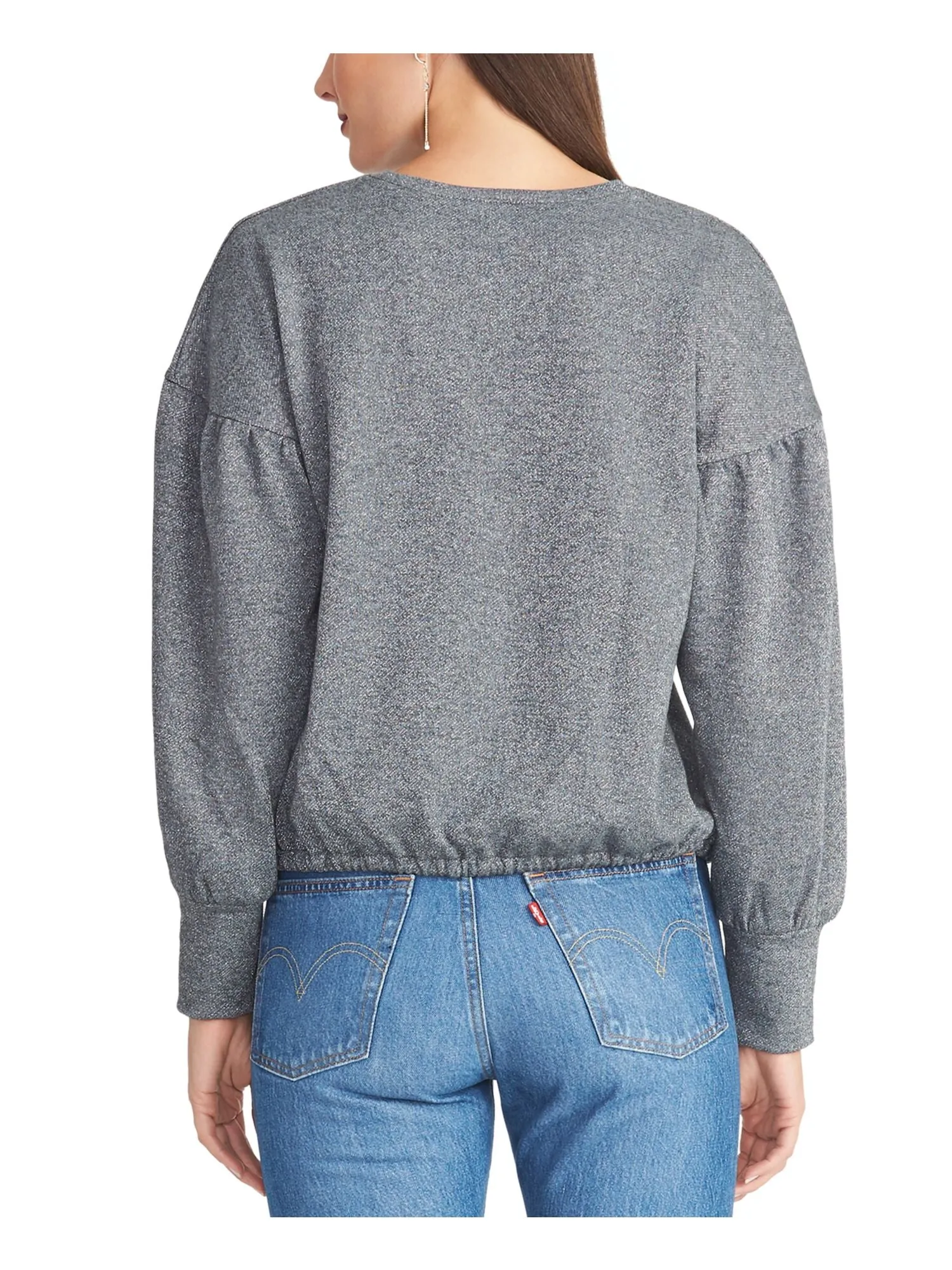 Rachel Roy Women's Elizabeth Bishop Sleeves Metallic Sweater Gray Size Small sold by Ruumur product image thumbnail 2