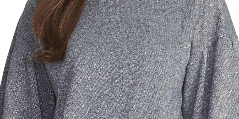 Rachel Roy Women's Elizabeth Bishop Sleeves Metallic Sweater Gray Size Small sold by Ruumur product image thumbnail 3