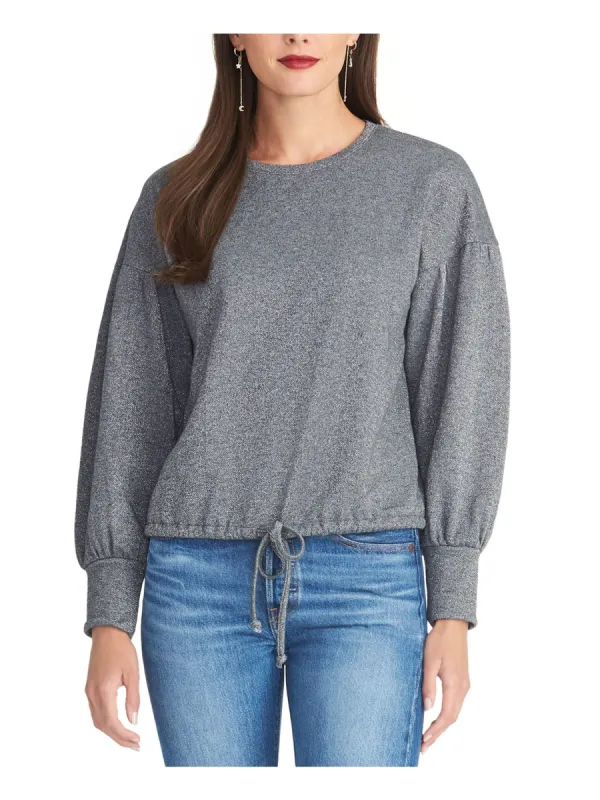 Rachel Roy Women's Elizabeth Bishop Sleeves Metallic Sweater Gray Size Small made by Ruumur