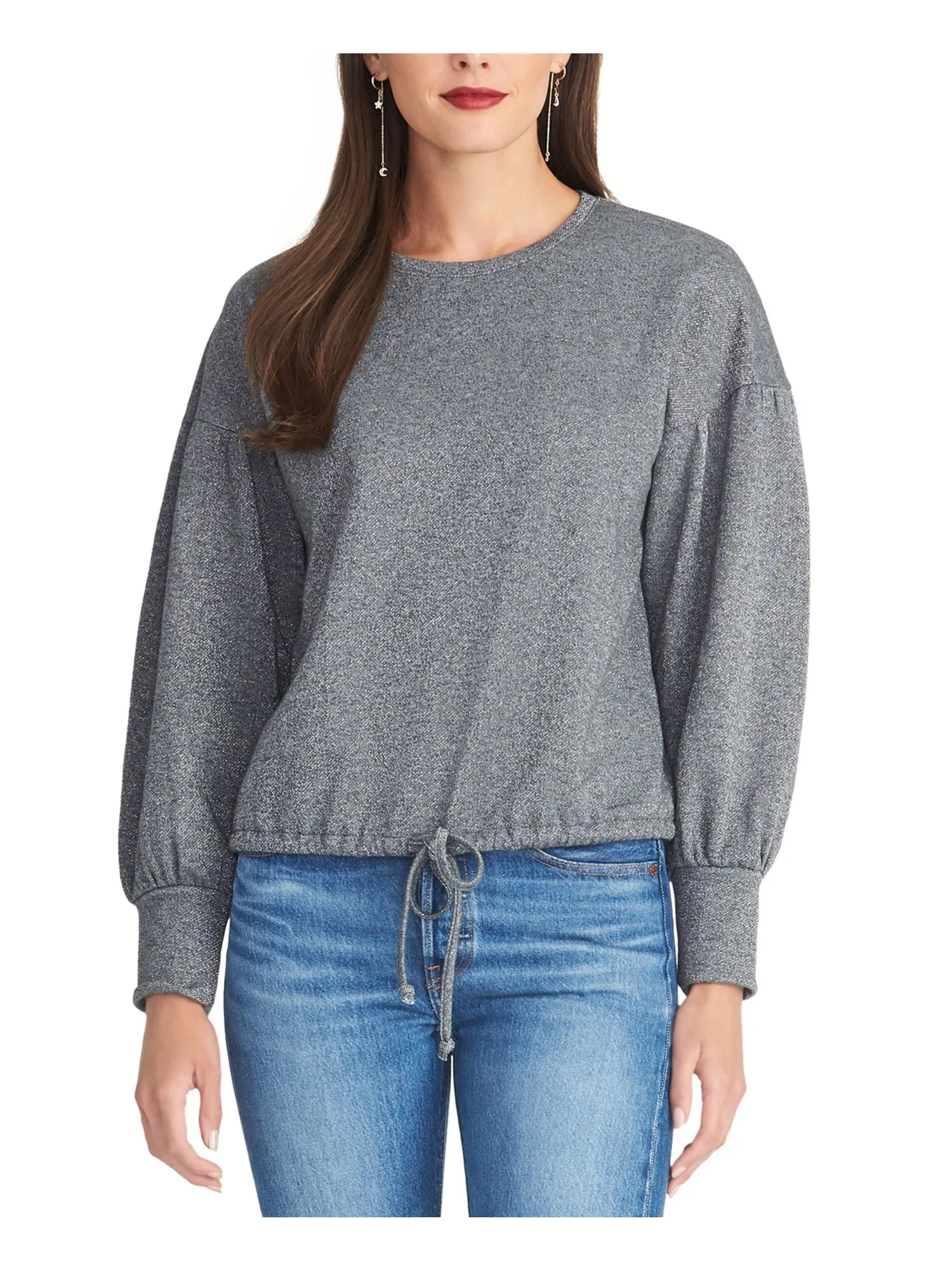 Rachel Roy Women's Elizabeth Bishop Sleeves Metallic Sweater Gray Size Small sold by Ruumur