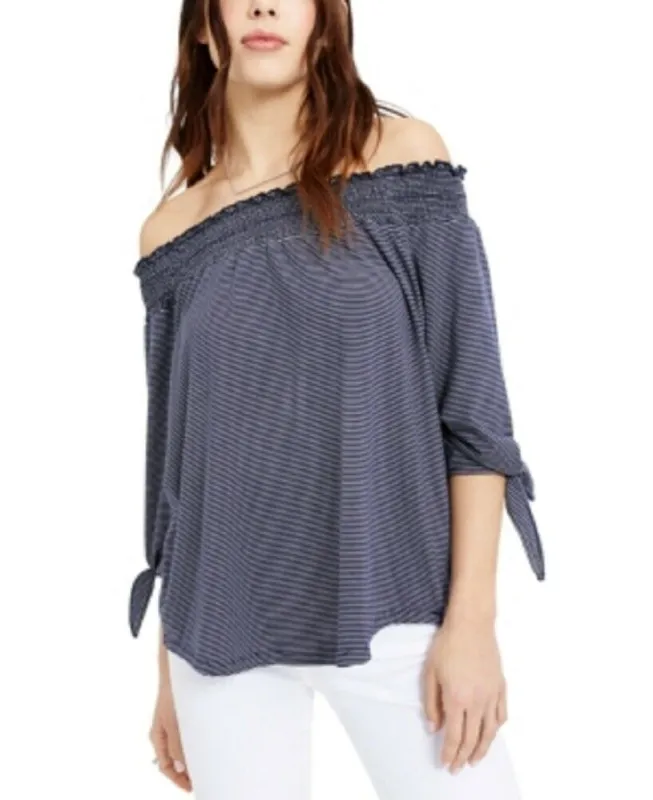 Maison Jules Women's Off The Shoulder Top Navy Size X-Small sold by Ruumur