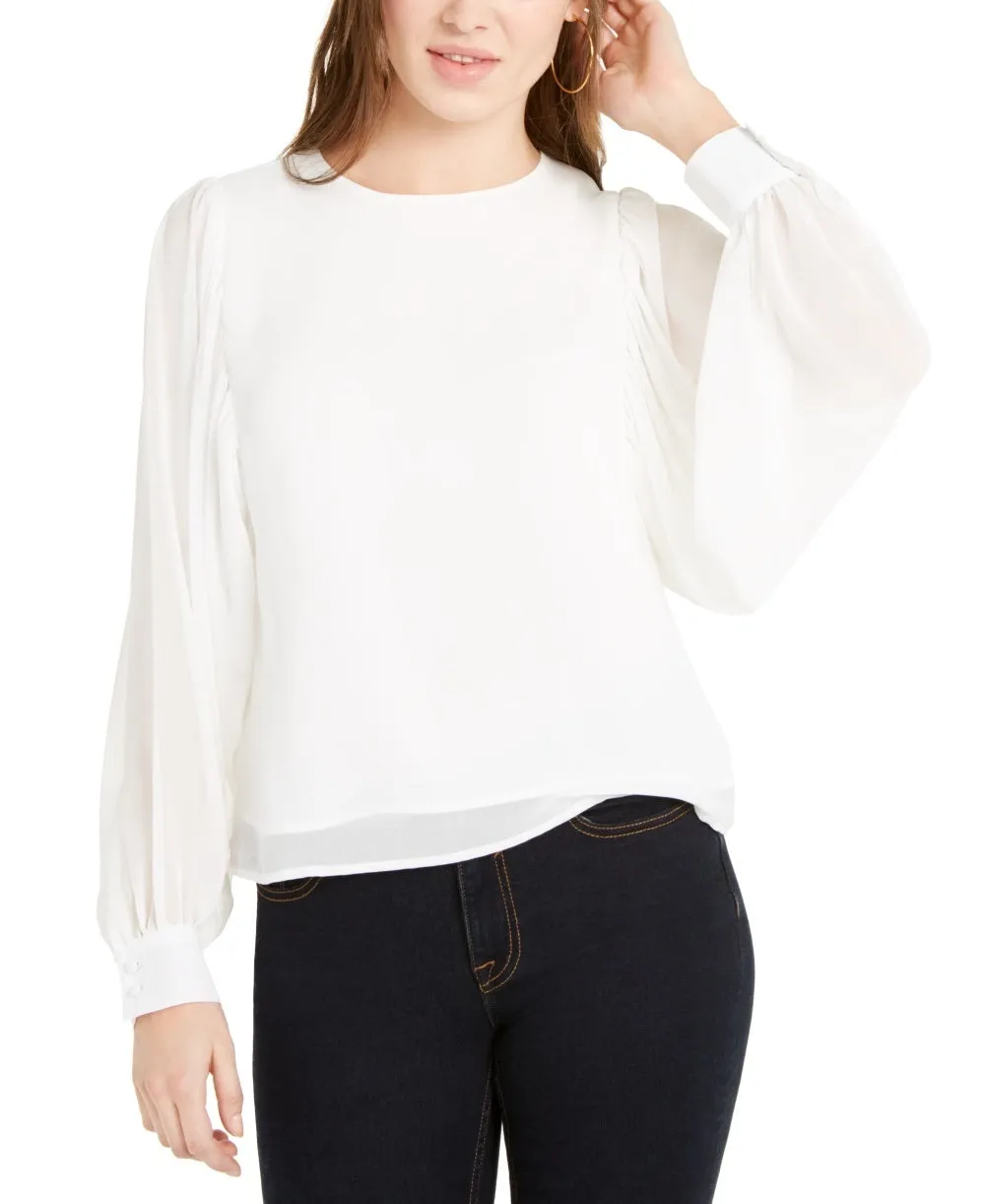Q & A Women's Volume Sleeve Blouse White Size Medium sold by Ruumur