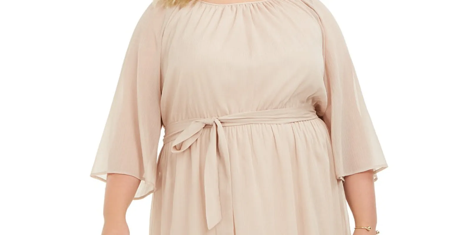 City Studios Women's Plus Size Trendy Tie-Waist Metallic Dress Gold Size 2X sold by Ruumur