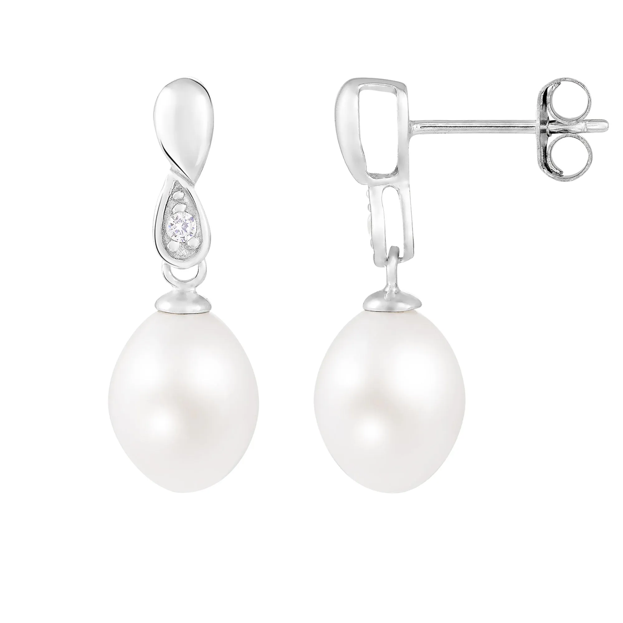 Splendid Pearls Sterling Silver Pearl Earrings ESR-413 sold by Ruumur