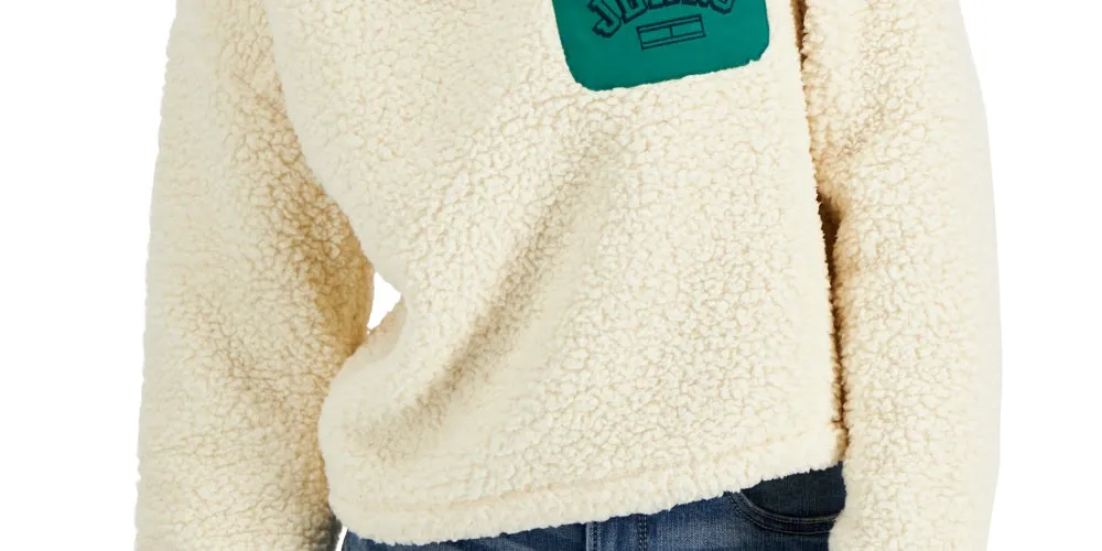 Tommy Jeans Women's Quarter Snap Sherpa Pullover White Size Medium sold by Ruumur product image thumbnail 3