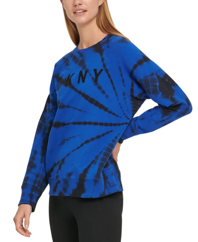 DKNY Women's Tie Dye Crewneck Pullover Blue Size X-Large sold by Ruumur