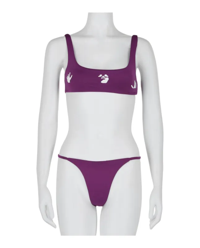 Off-White Swimming Man Bikini Set sold by Ruumur