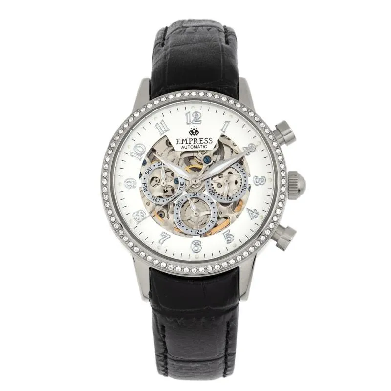 Empress Beatrice Automatic Skeleton Dial Leather-Band Watch w/Day/Date sold by Ruumur product image thumbnail 2