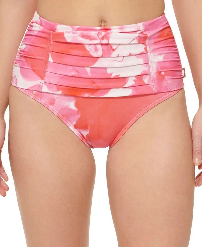 Calvin Klein Women's Pleated High Waist Bikini Bottoms Swimsuit Pink sold by Ruumur