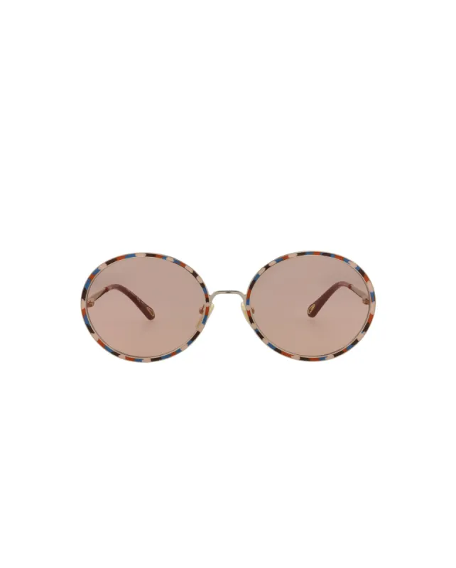 Chloe Round-Frame Metal Sunglasses, Style #  CH0100S-30012459002 sold by Ruumur
