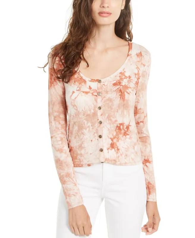 Self Esteem Women's Long-Sleeve Tie-Dye Top Brown Size Medium sold by Ruumur
