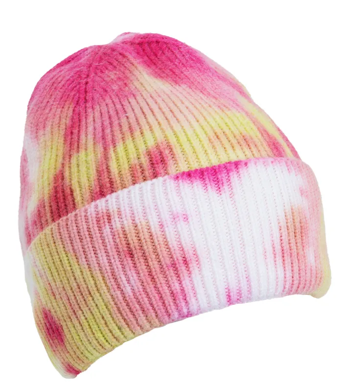 Rebecca and Rifka Knitted Tie-dye Beanie(BW-110-YLPK) sold by Ruumur
