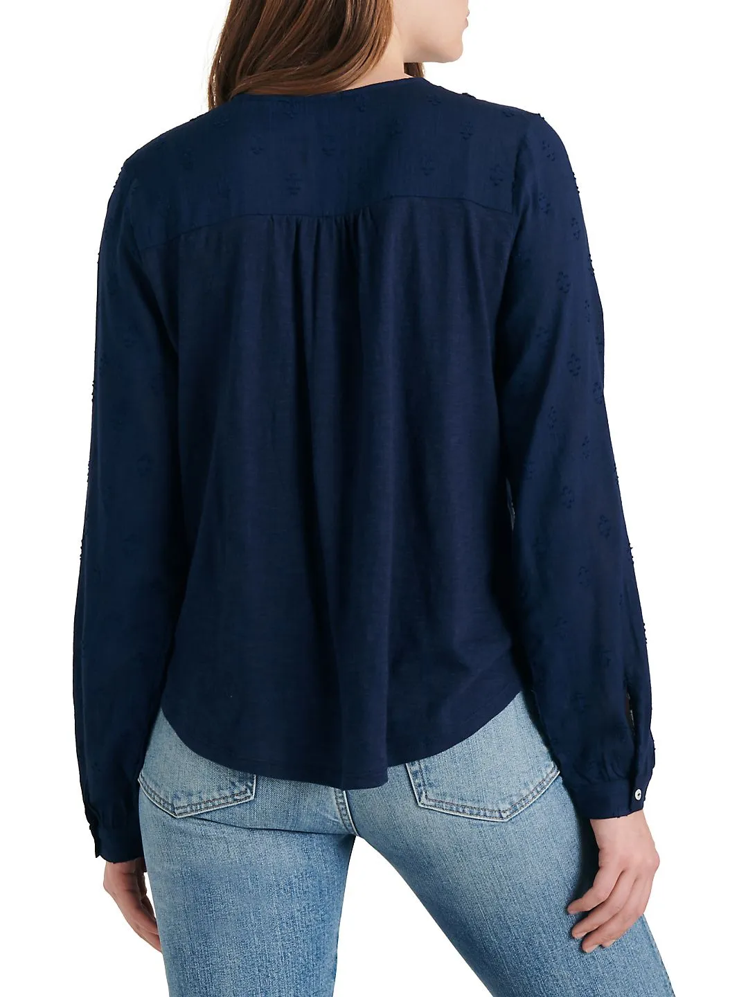 Lucky Brand Women's Long Sleeve Jewel Neck Button up Top Blue Size Large sold by Ruumur product image thumbnail 2