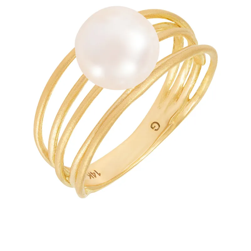Splendid Pearls 14K Yellow Gold Pearl Ring HE-219YG sold by Ruumur