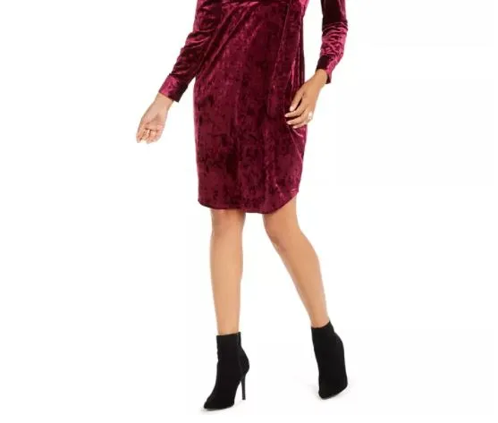 Thalia Sodi Women's Side Tie Velvet Surplice Dress Purple Size Medium sold by Ruumur product image thumbnail 3