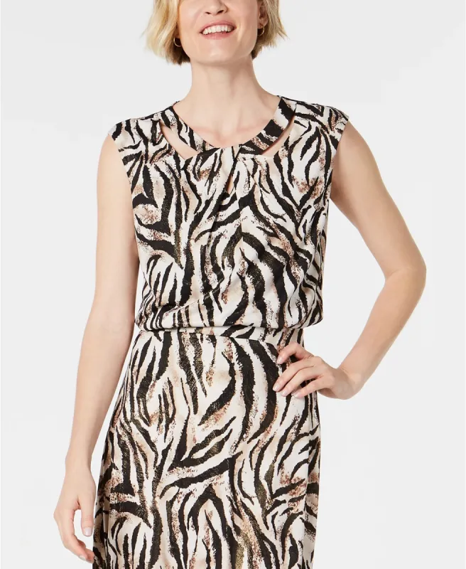 Kasper Women's Crossover Cutout Top Dark Brown Size Extra Small sold by Ruumur