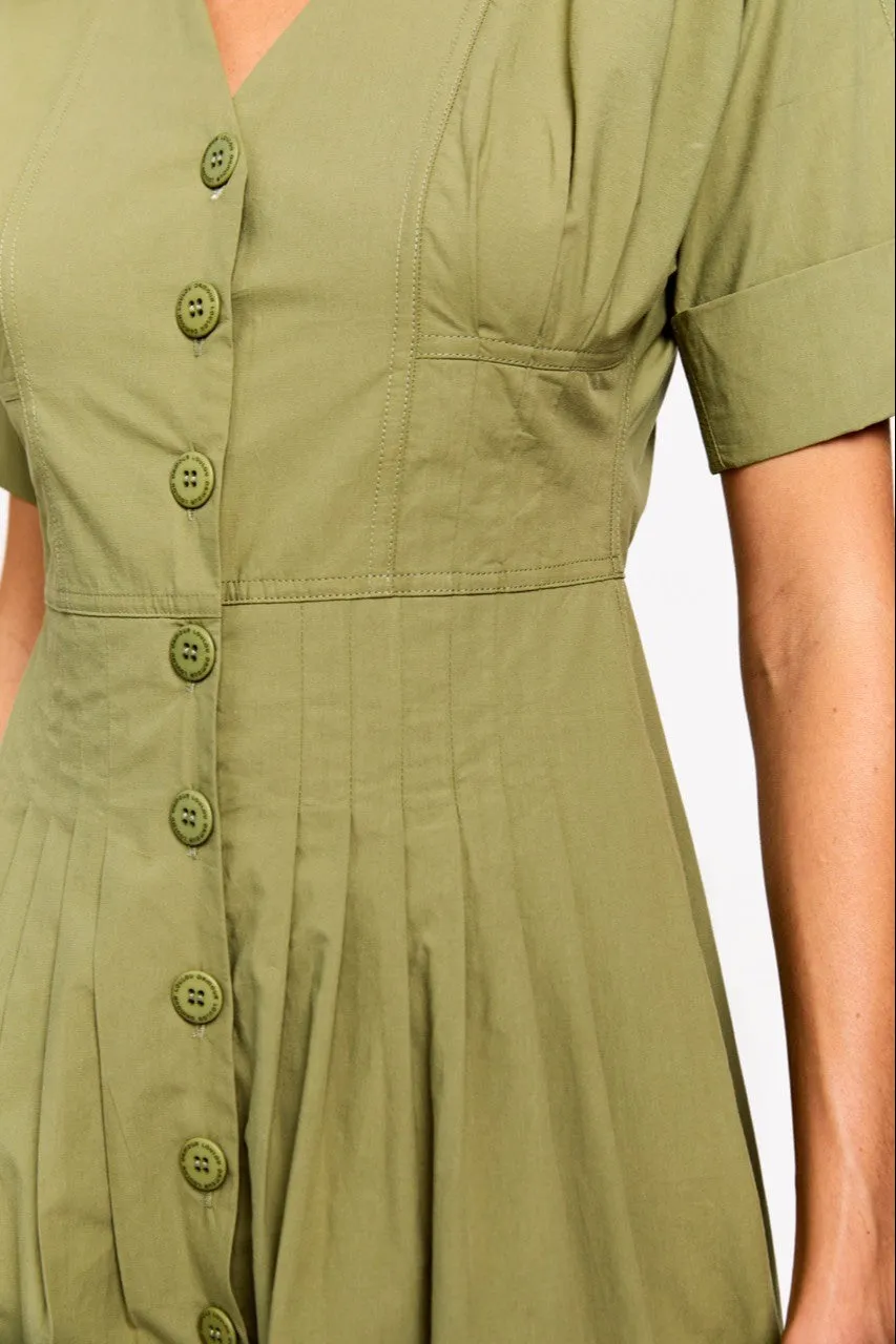 LOULOU DAMOUR Women's Cascais V Neck Pleated Dress sold by Ruumur product image thumbnail 3
