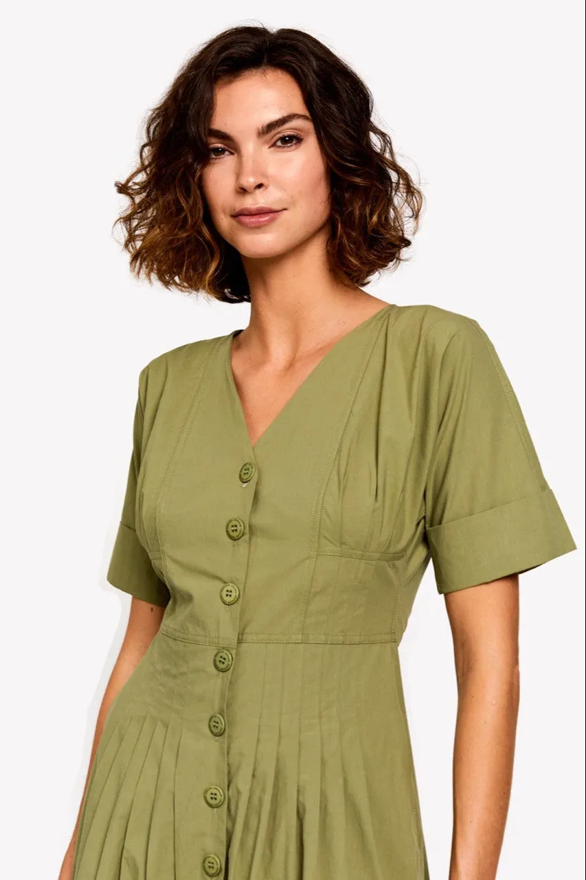 LOULOU DAMOUR Women's Cascais V Neck Pleated Dress sold by Ruumur product image thumbnail 2